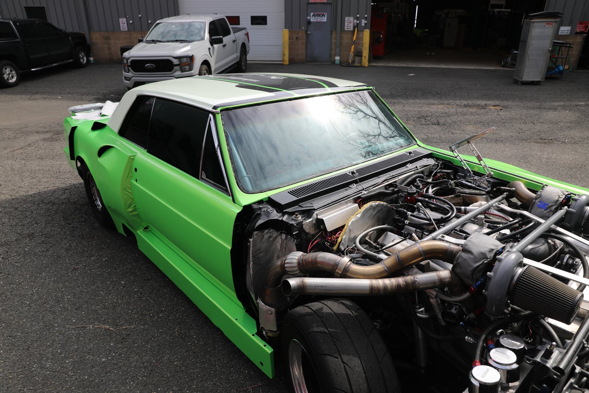 Metallic Screamin Green on Buick Skylark, one-ppf