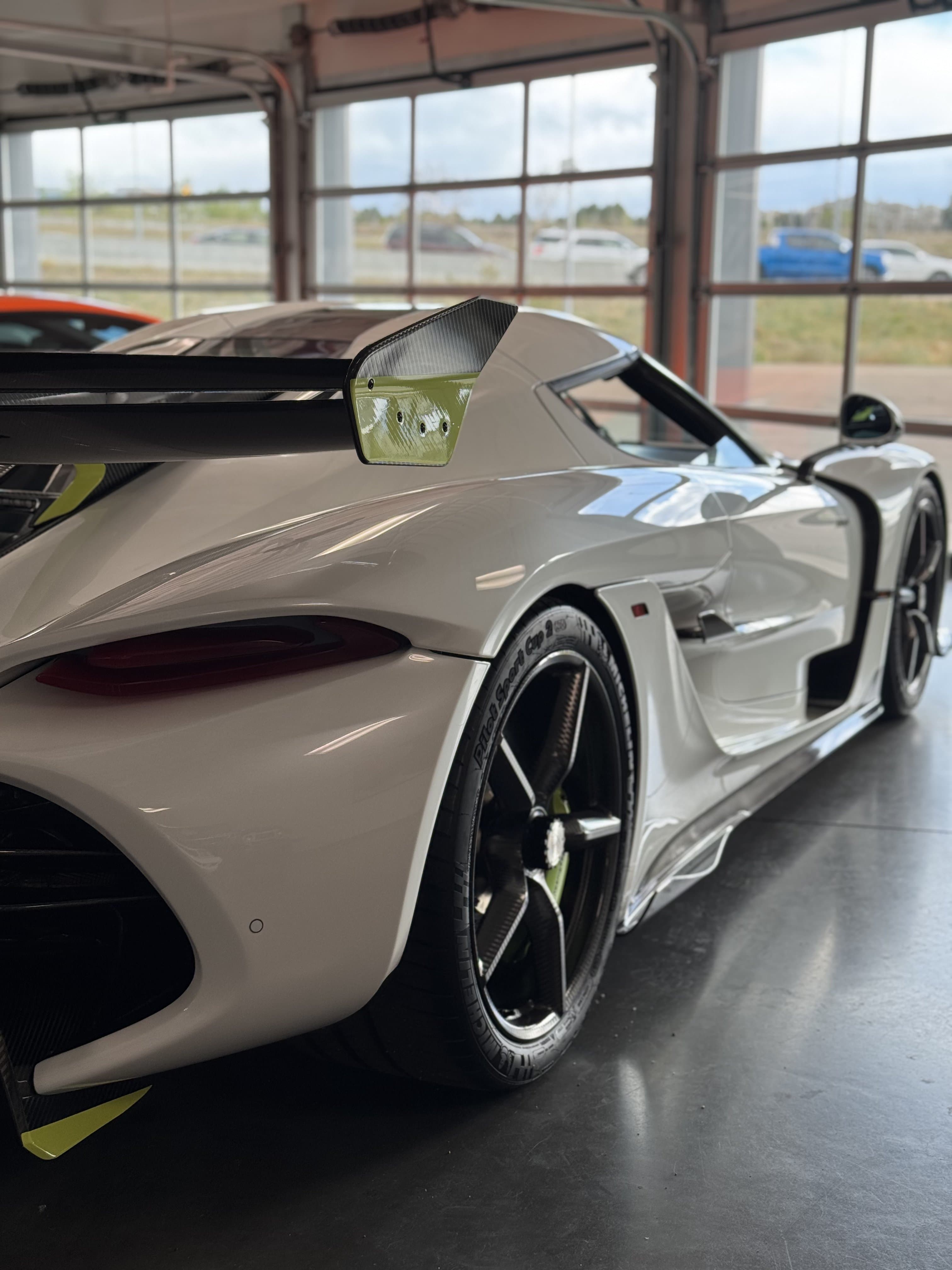 Fluorescent Yellow on Koenigsegg Jesko, Advanced Auto Glass