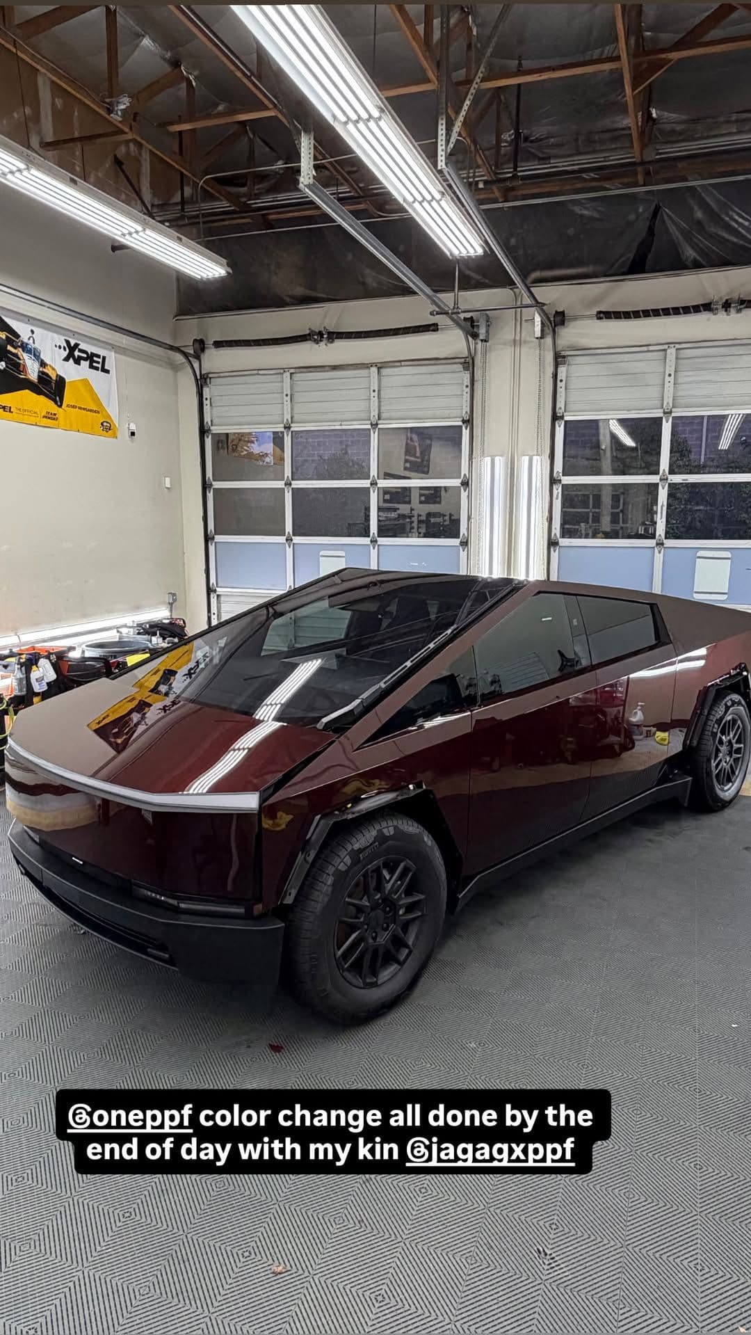 Rich Mahogany on Tesla Cybertruck, California Tint of Everett