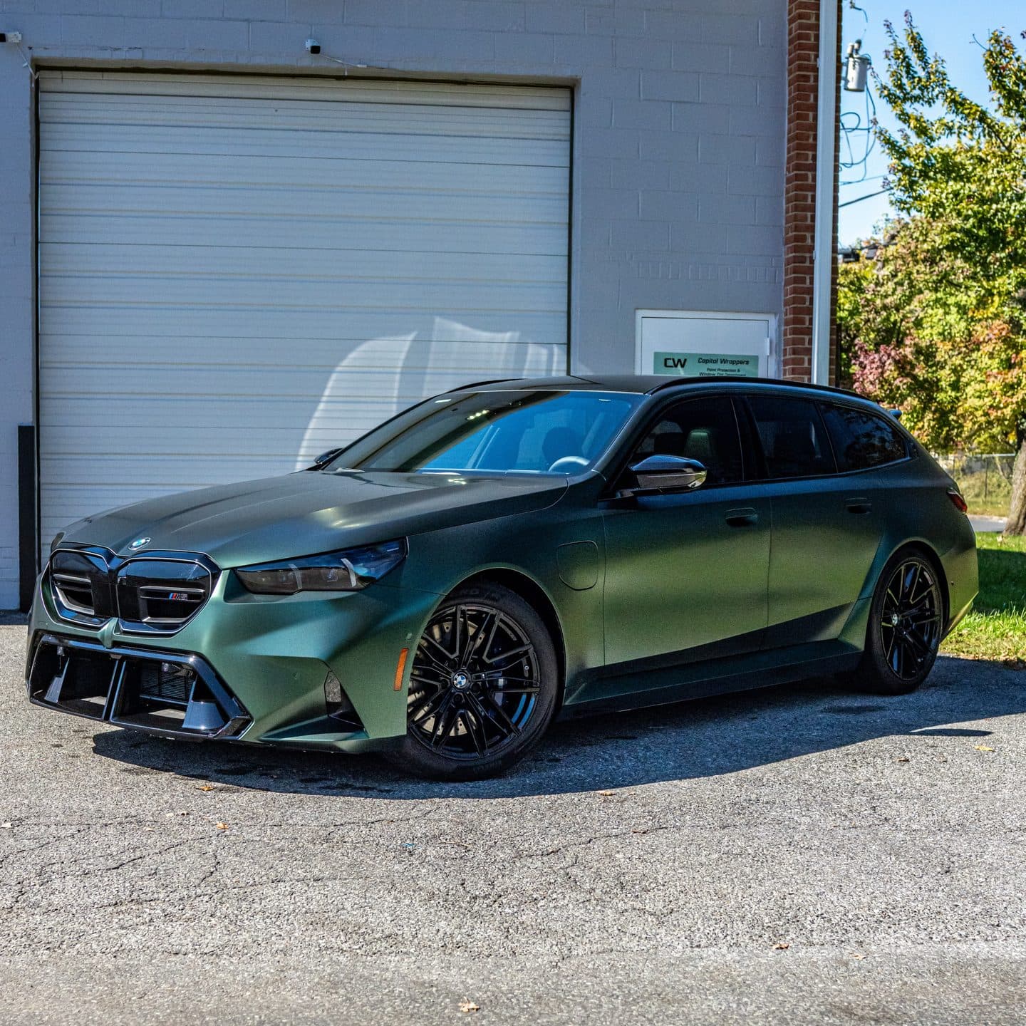 Satin Metallic Hunter Green on BMW M5 Touring
