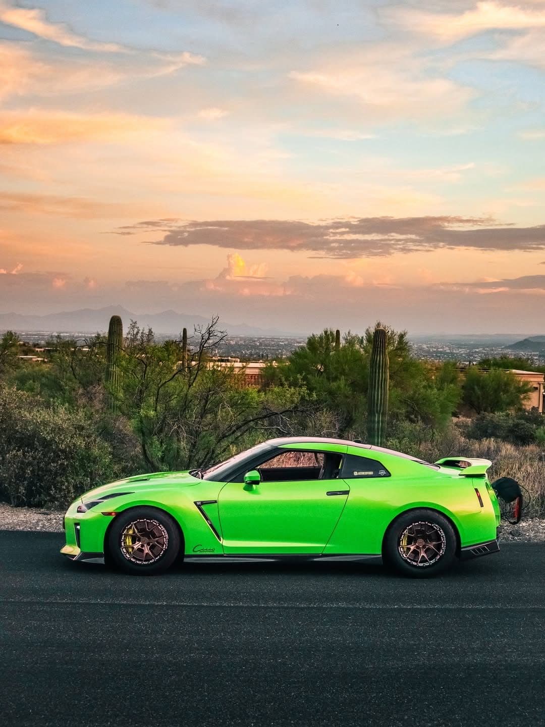 Metallic Screamin Green on Nissan GT-R, Clear Choice Designs