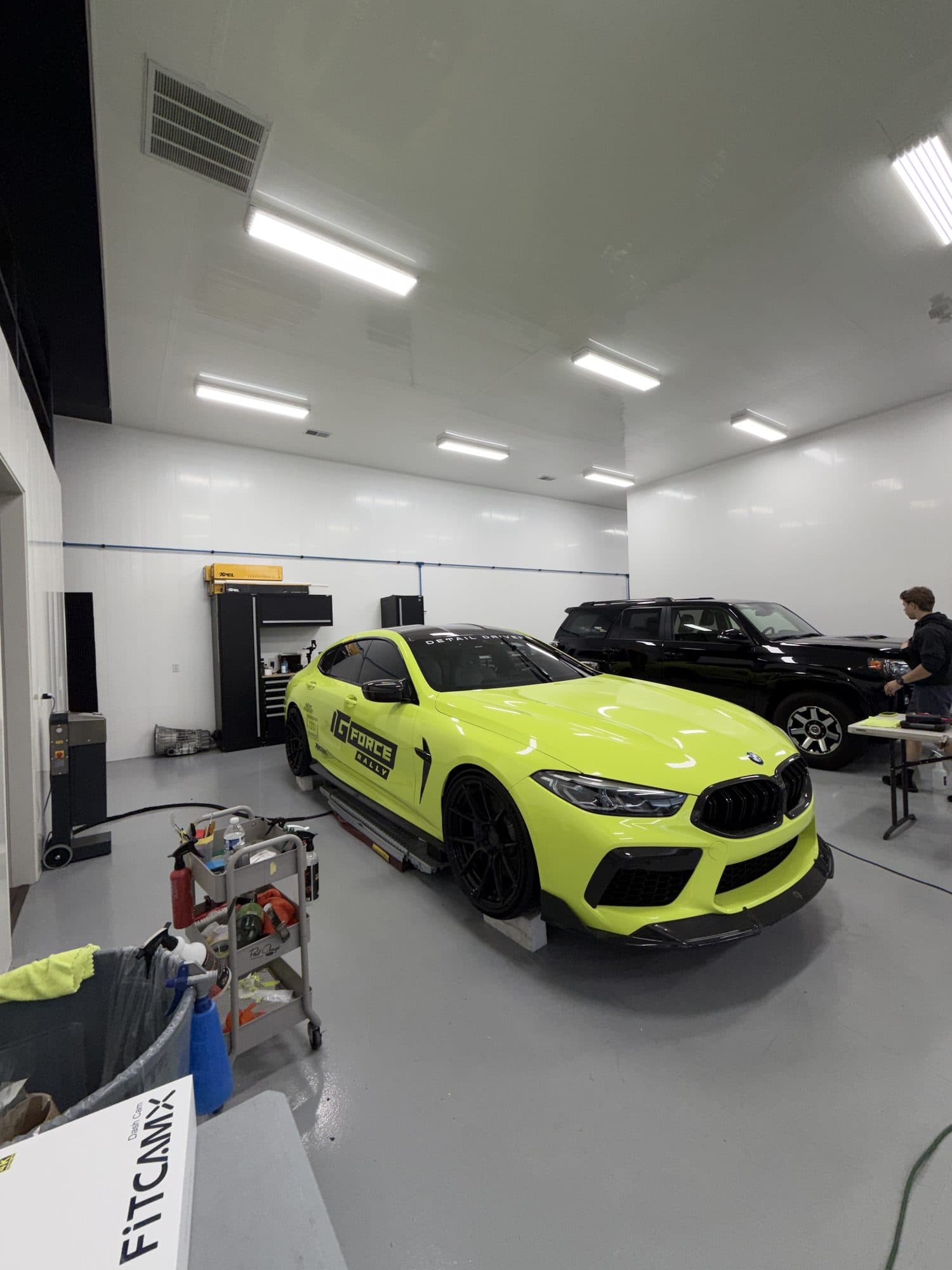 Fluorescent Yellow on BMW M8 Competition, Detail Driven