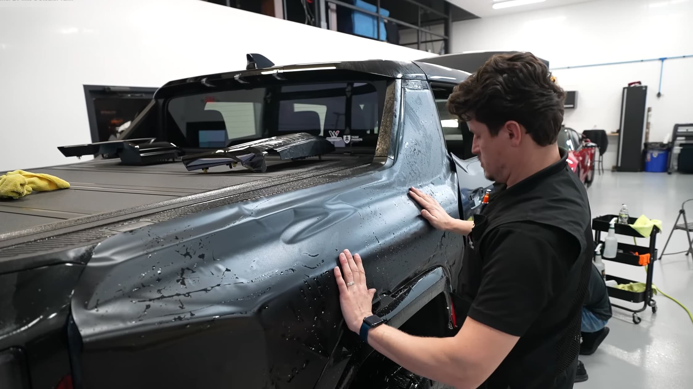 Satin Perfect Black on GMC Hummer EV, Detail Driven