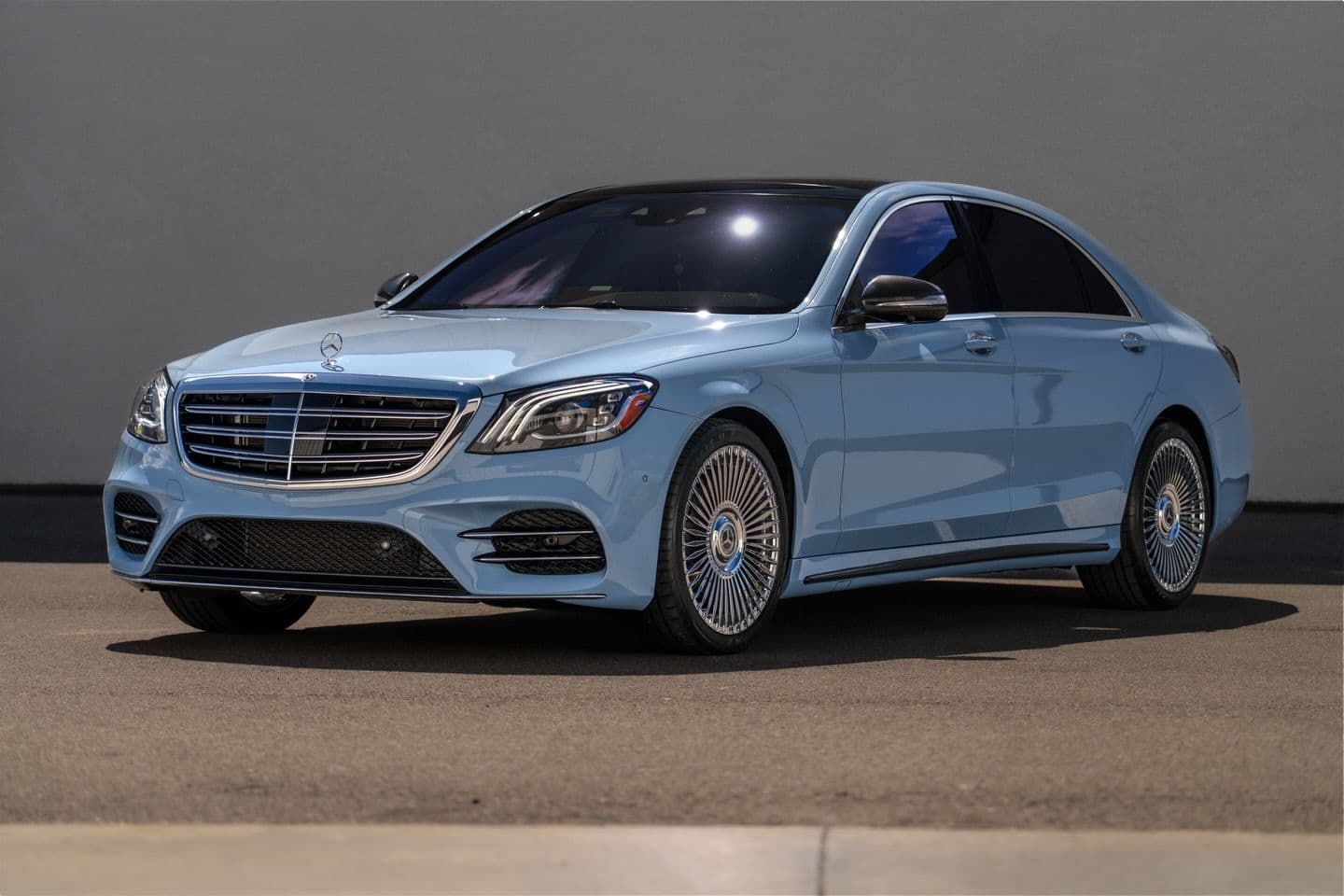 China Blue on Mercedes-Benz S-Class, Sage Auto Studios