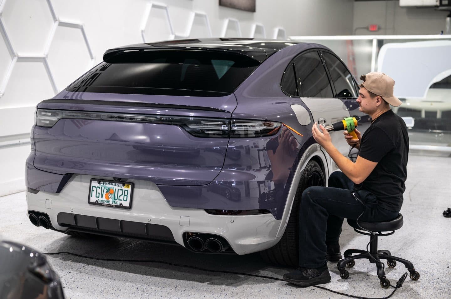 Purple Ash on Porsche Cayenne, Sage Auto Studios