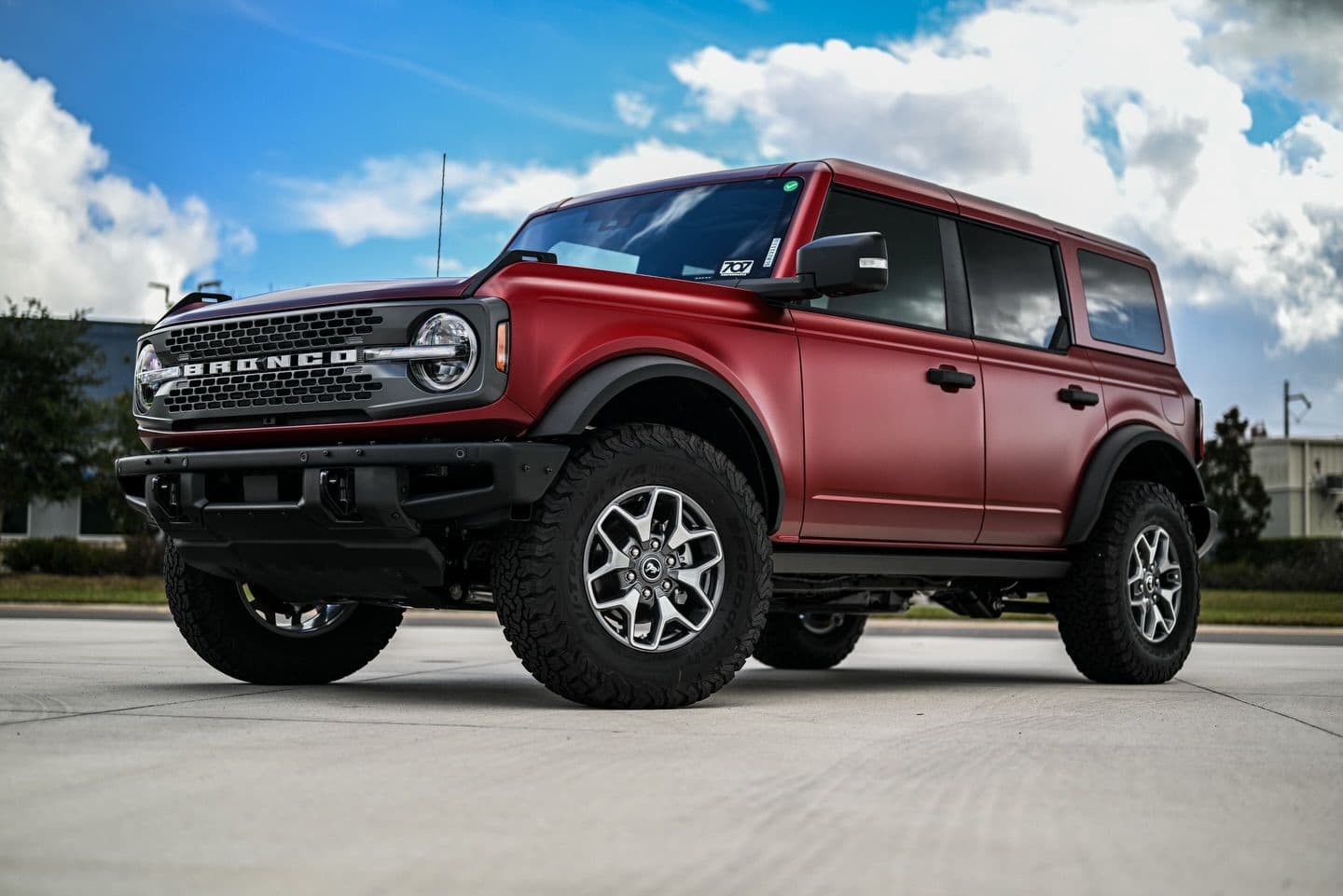 Satin Metallic Ruby Red on Ford Bronco, Sage Auto Studios