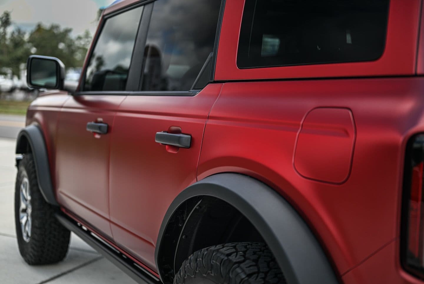 Satin Metallic Ruby Red on Ford Bronco, Sage Auto Studios