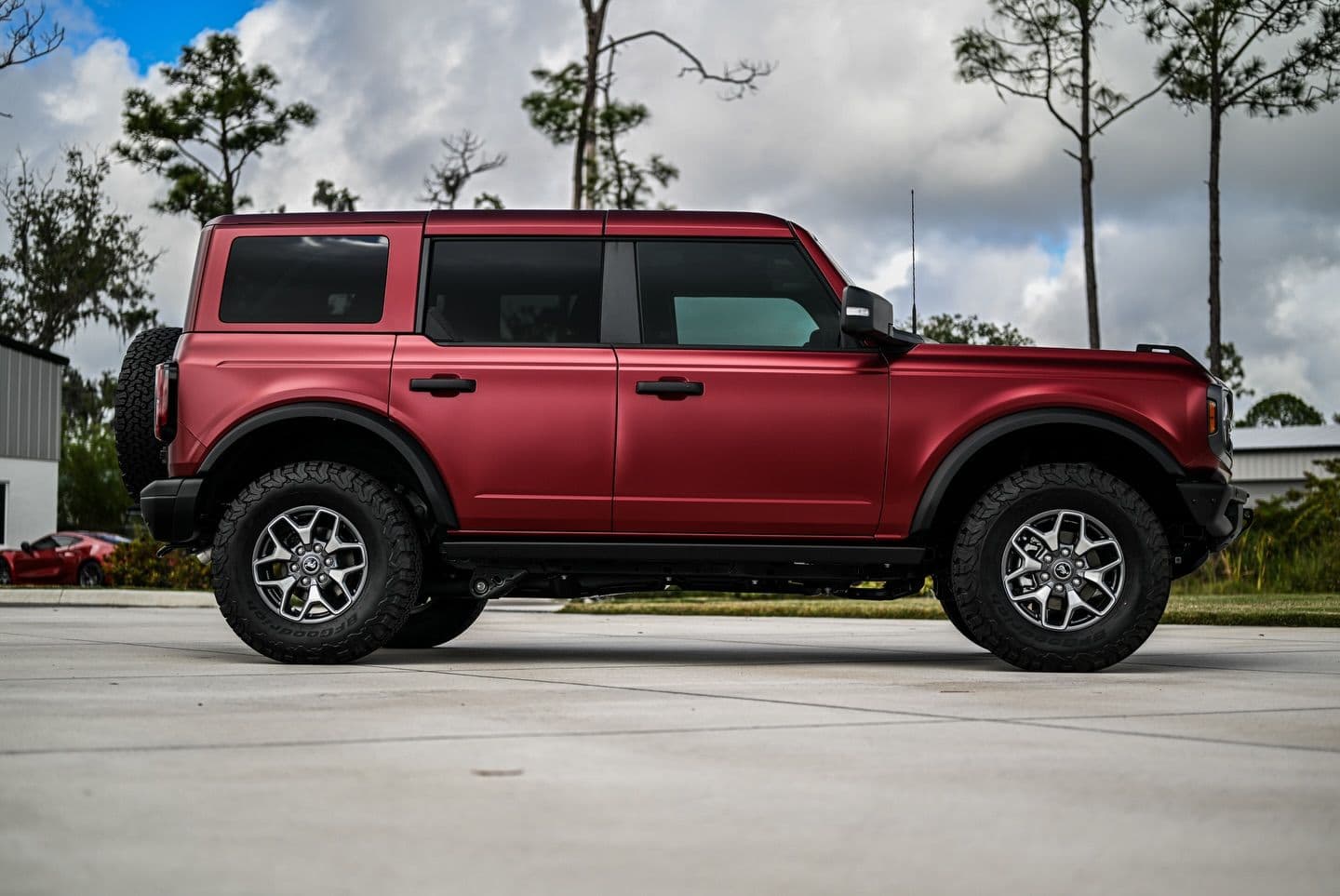 Satin Metallic Ruby Red on Ford Bronco, Sage Auto Studios
