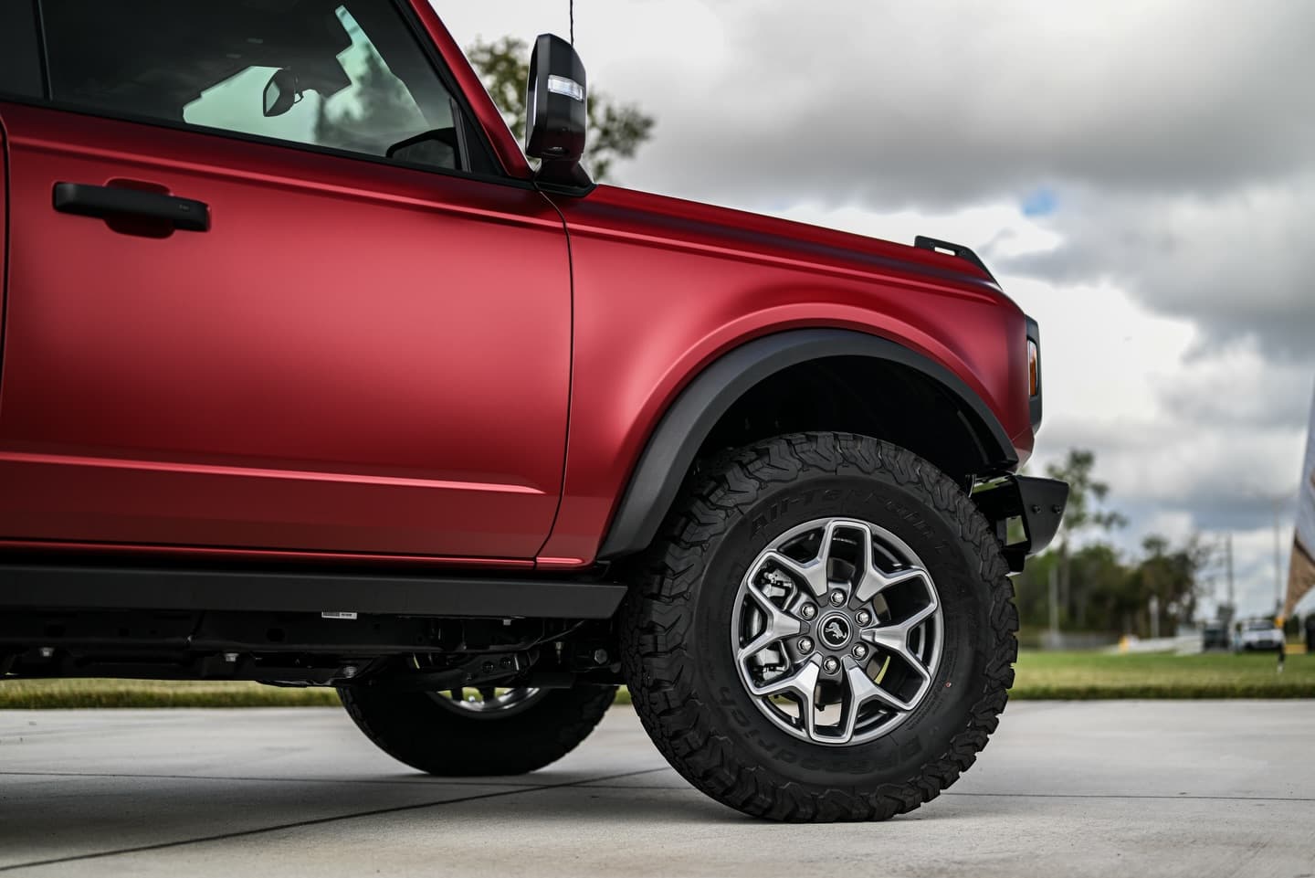 Satin Metallic Ruby Red on Ford Bronco, Sage Auto Studios