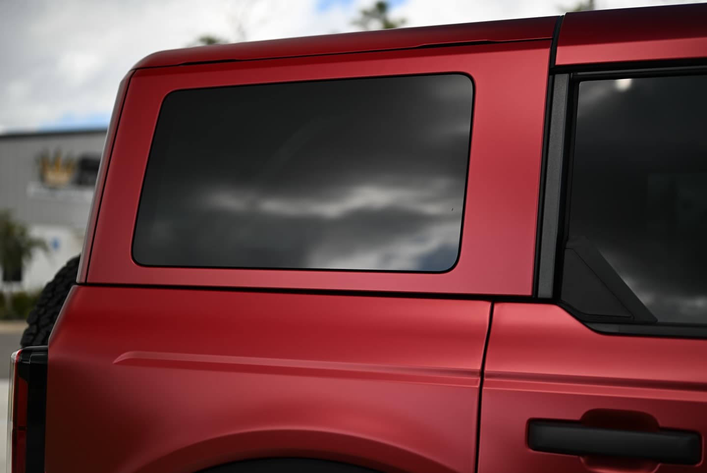 Satin Metallic Ruby Red on Ford Bronco, Sage Auto Studios