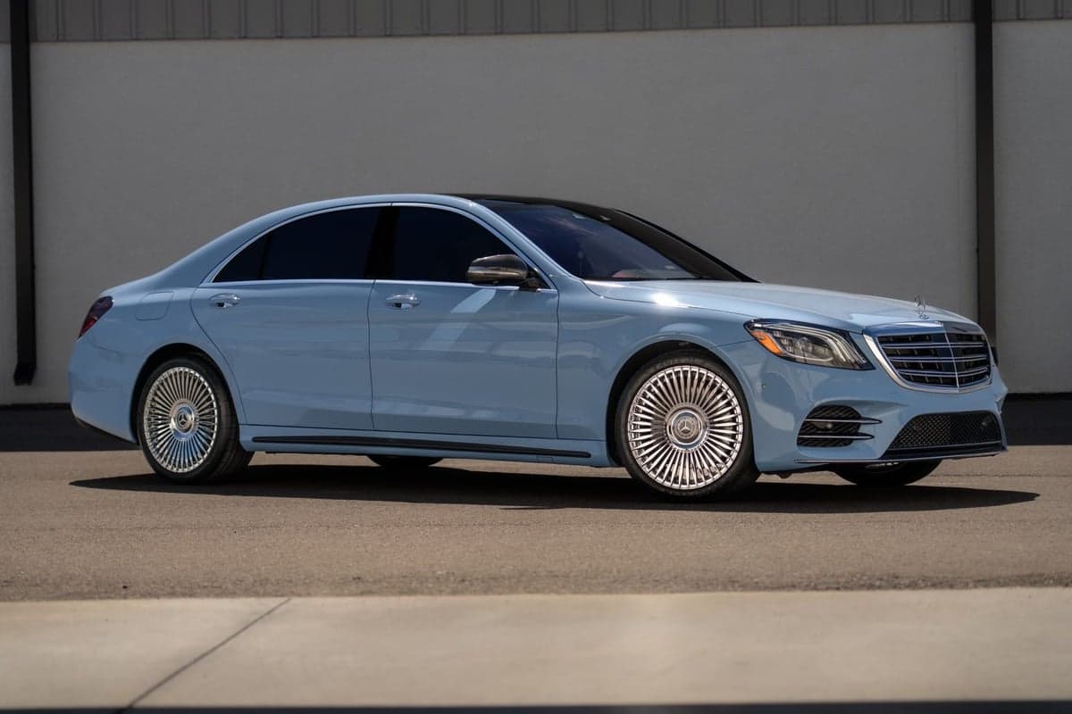 China Blue on Mercedes S-Class