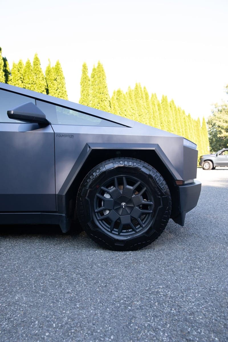 Satin Blue Steel on a Tesla Cybertruck