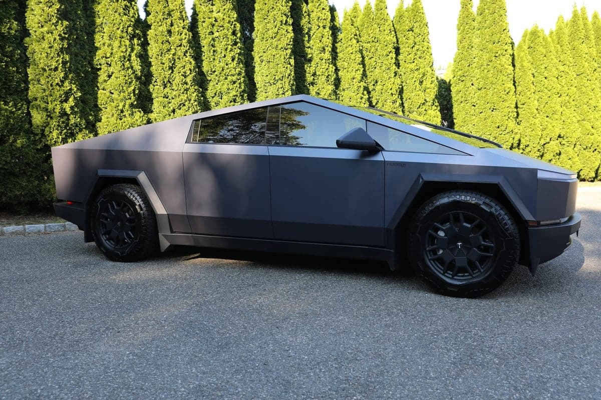 Satin Blue Steel on a Tesla Cybertruck