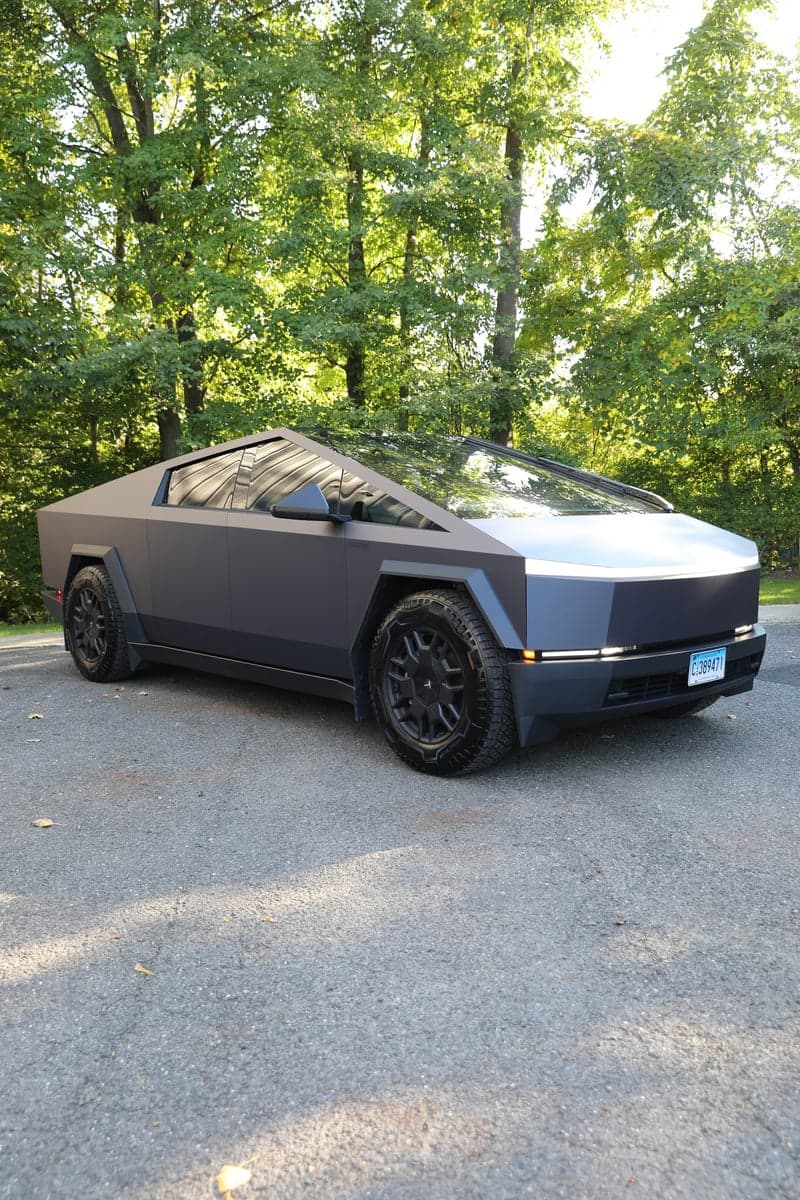 Satin Blue Steel on a Tesla Cybertruck