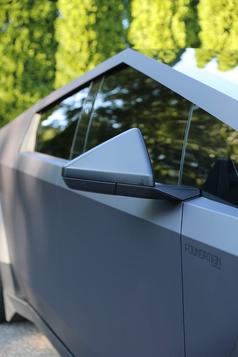 Satin Blue Steel on a Tesla Cybertruck