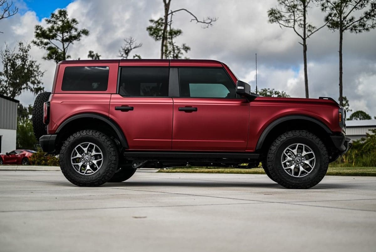 Satin Metallic Ruby Red on a Ford
