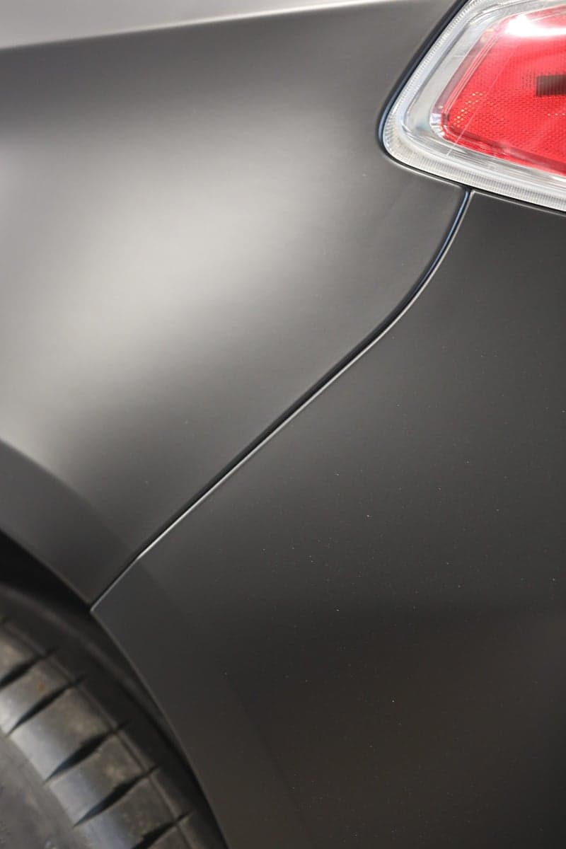 Satin Perfect Black on a Subaru WRX