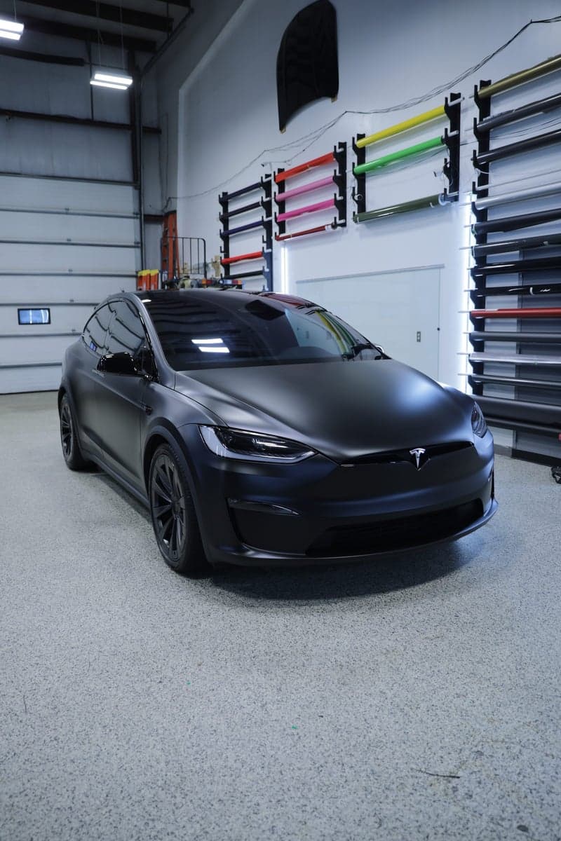 Satin Perfect Black on a Tesla Model X