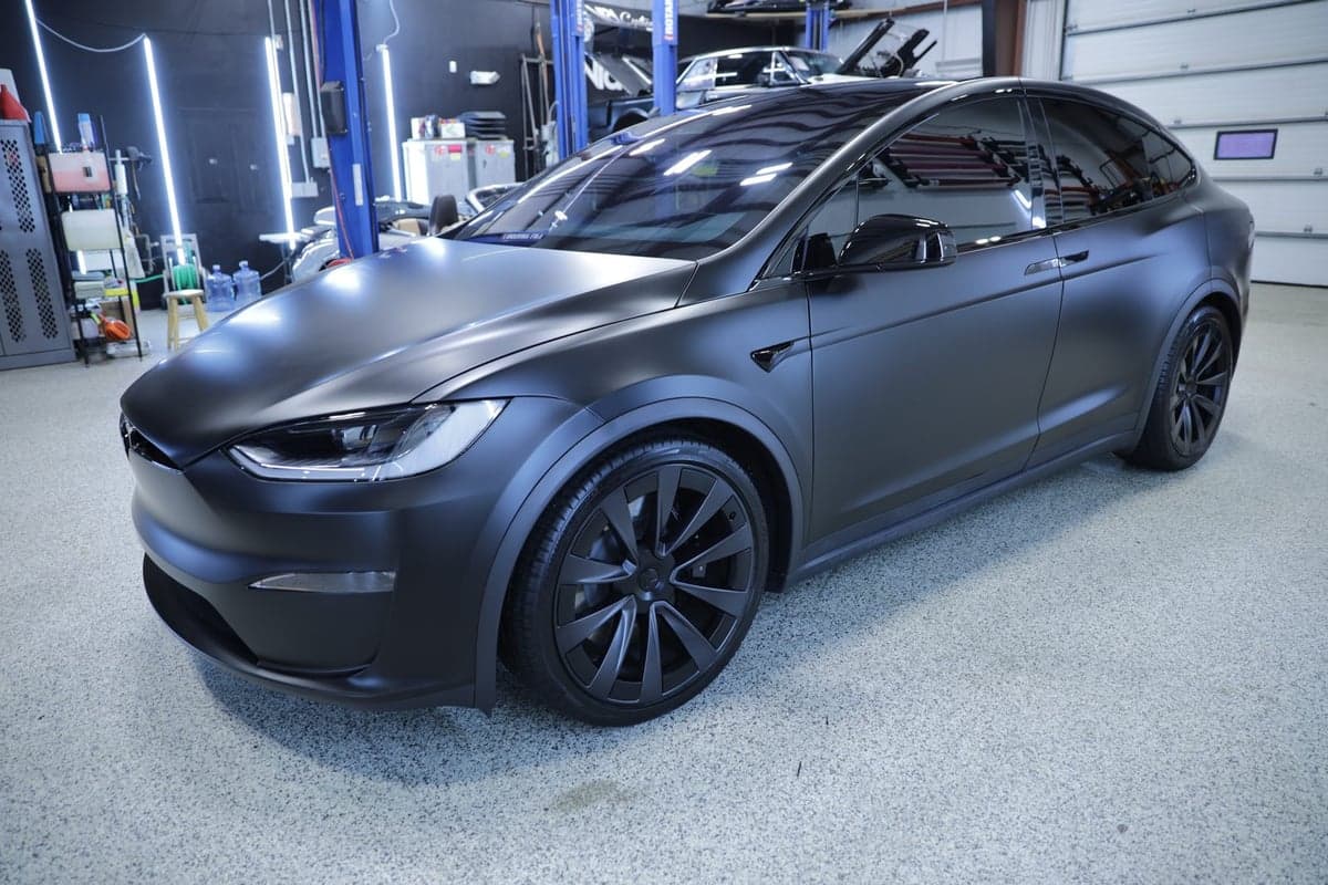 Satin Perfect Black on a Tesla Model X