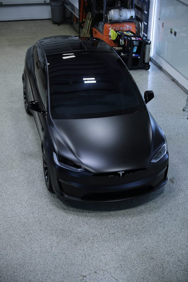 Satin Perfect Black on Tesla Model X