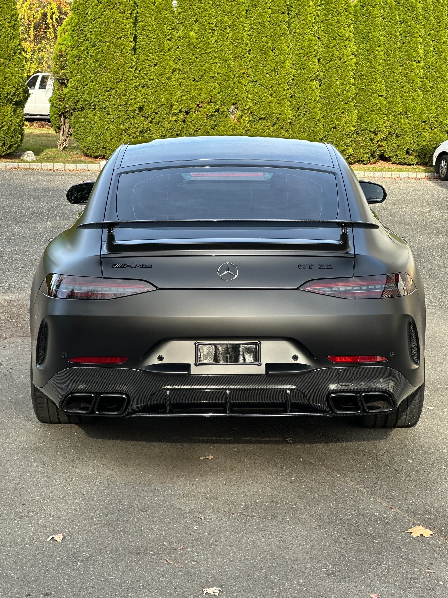 Mercedes-AMG GT63s taillight in Dark Smoke, edge and housing close-up